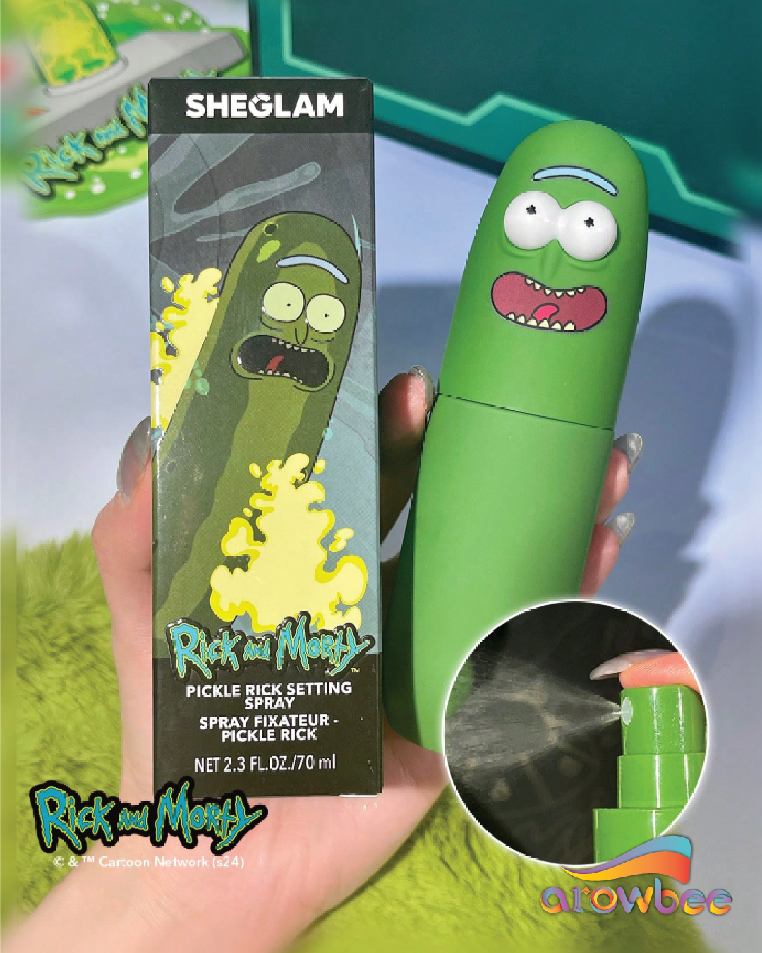 Rick and Morty X SHEGLAM Pickle Rick Setting Spray