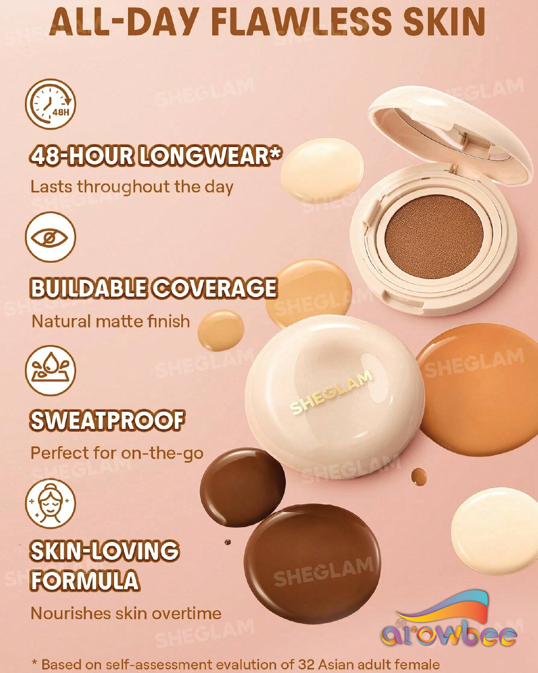 SHEGLAM Lock & Go Long-Lasting Cushion Foundation