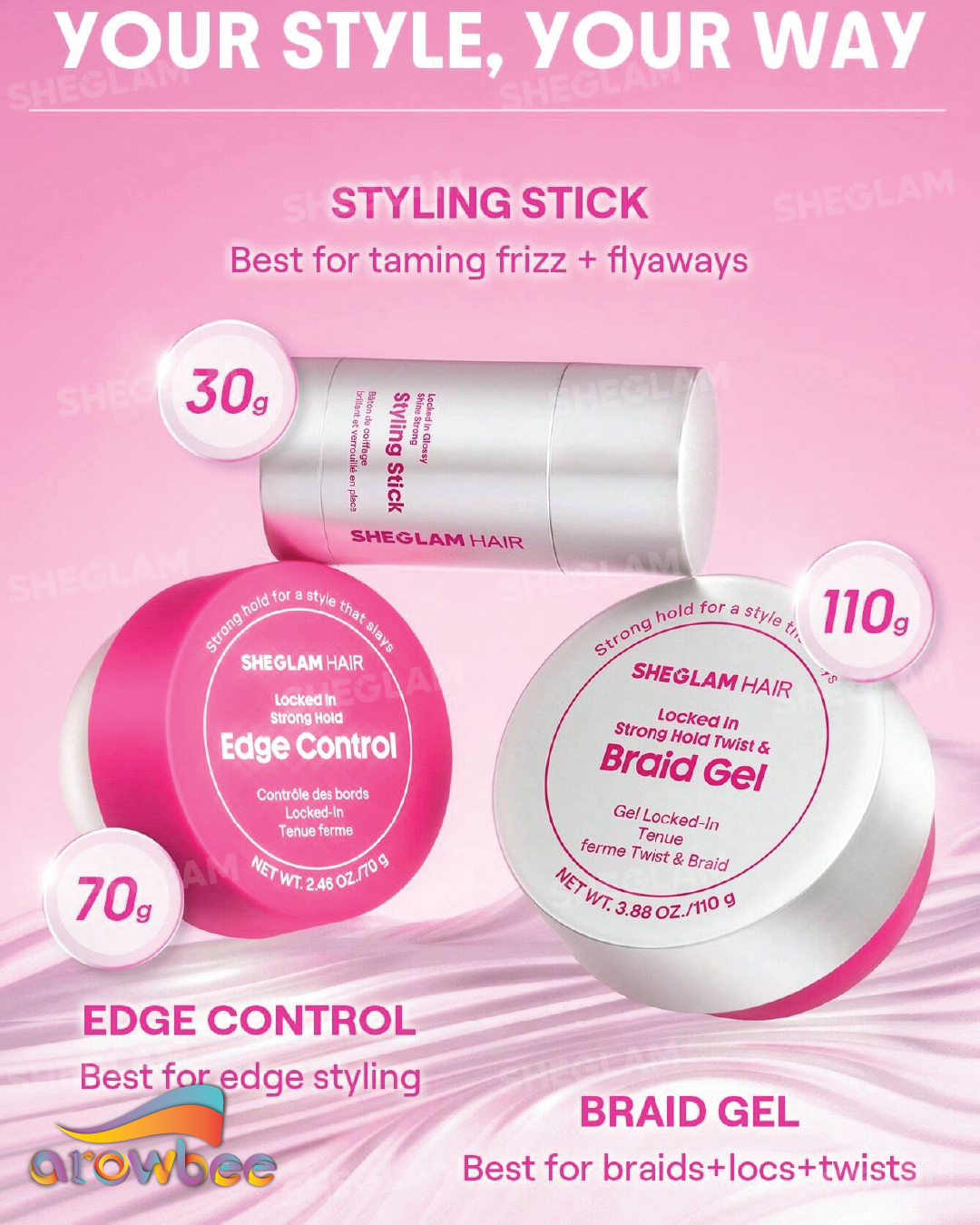 SHEGLAM Locked in Strong Hold Twist & Braid Gel - 110g