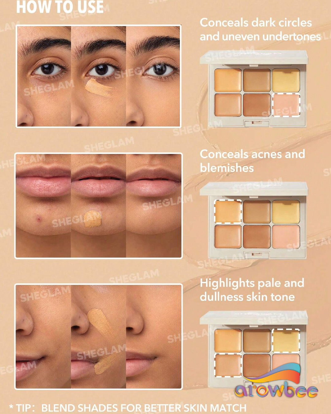 SHEGLAM Multi-Fix Concealer And Color Corrector
