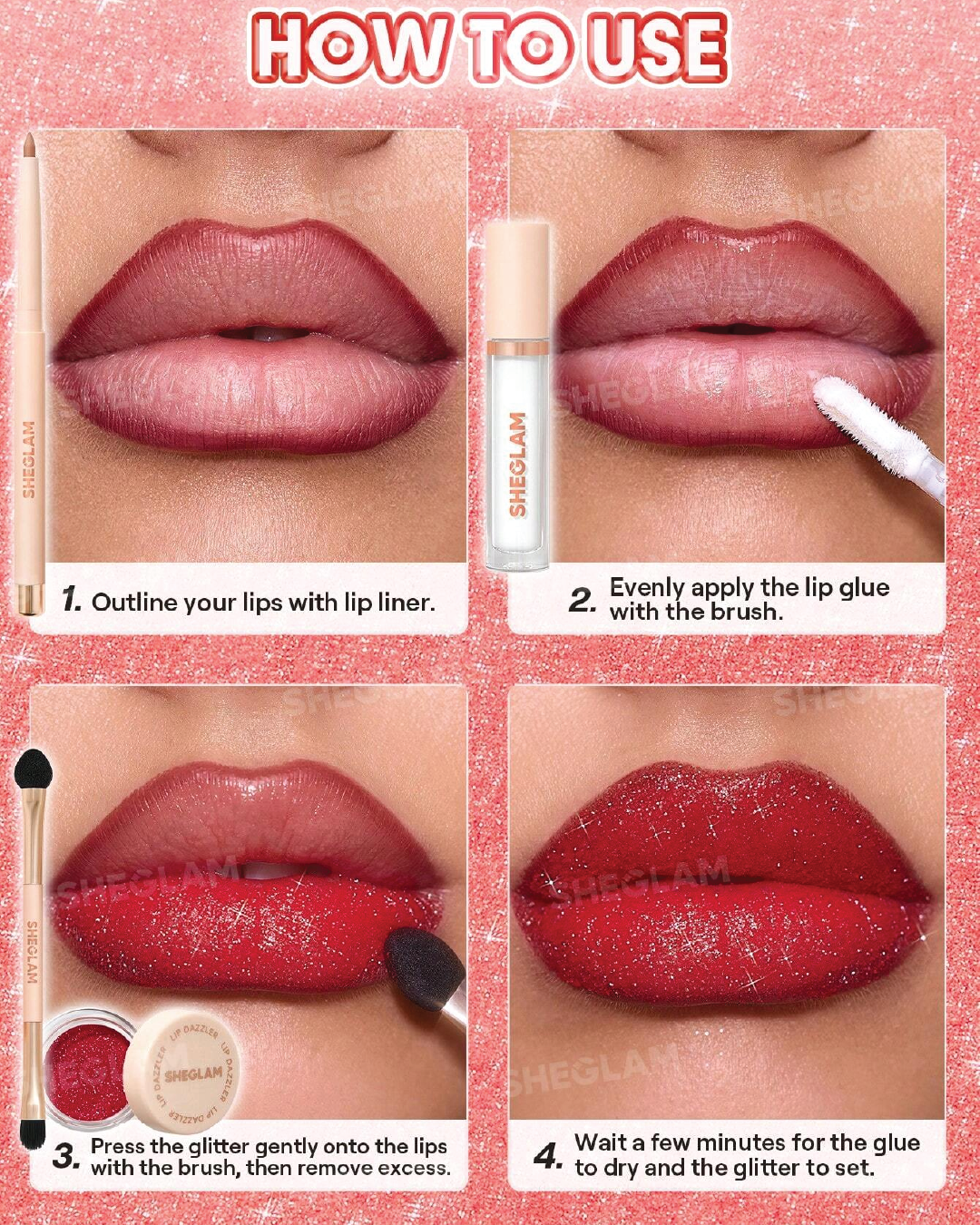 SHEGLAM Lip Dazzler Glitter Kit