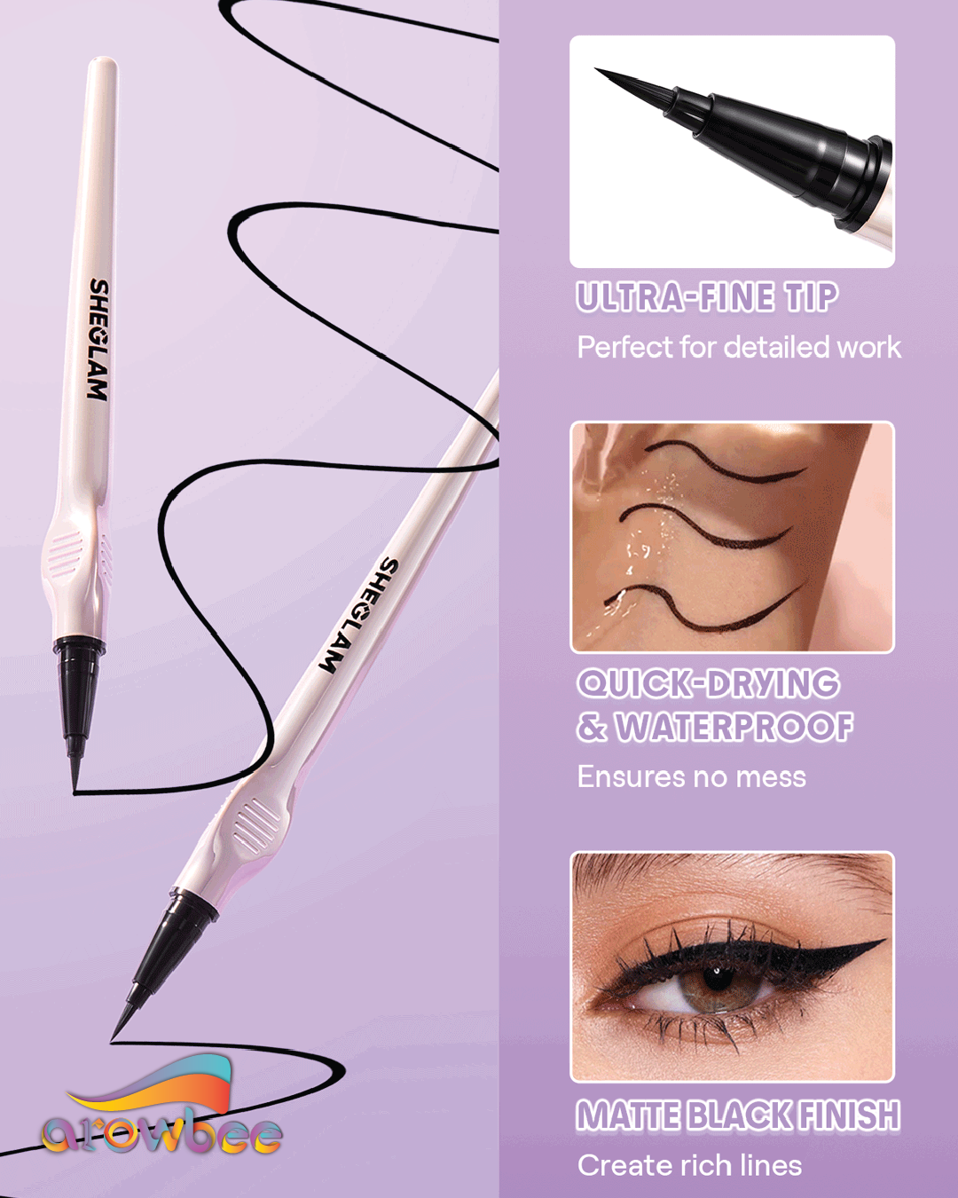 SHEGLAM Glide Control Liquid Eyeliner-Matte Black