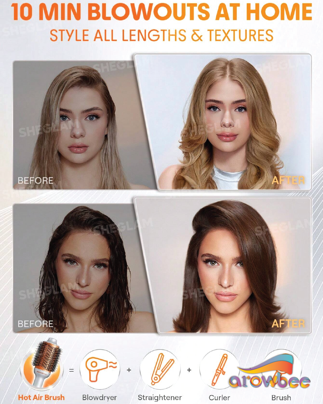 SHEGLAM HAIR Blowout Bliss Volumizing Hot Air Brush