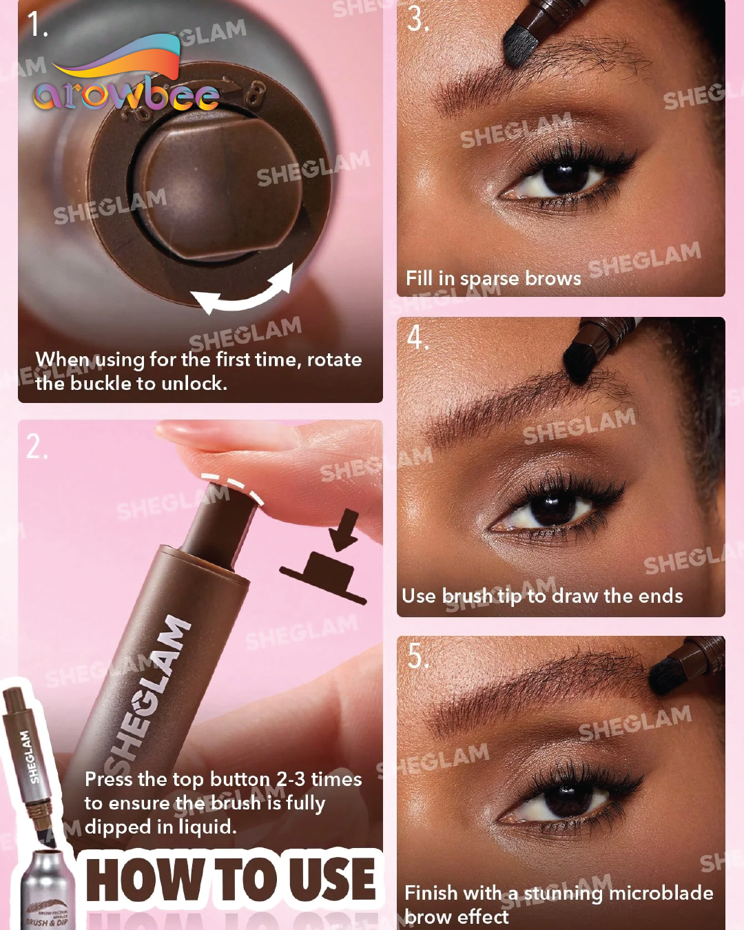 SHEGLAM Brow-Fection Angled Brush & Dip