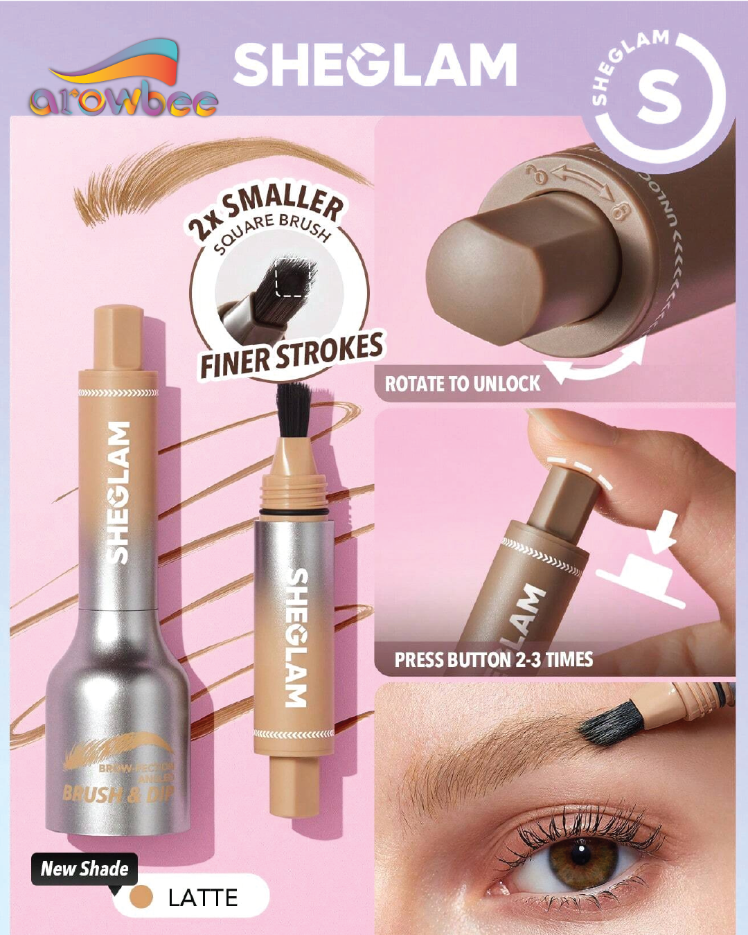 SHEGLAM Brow-Fection Angled Brush & Dip