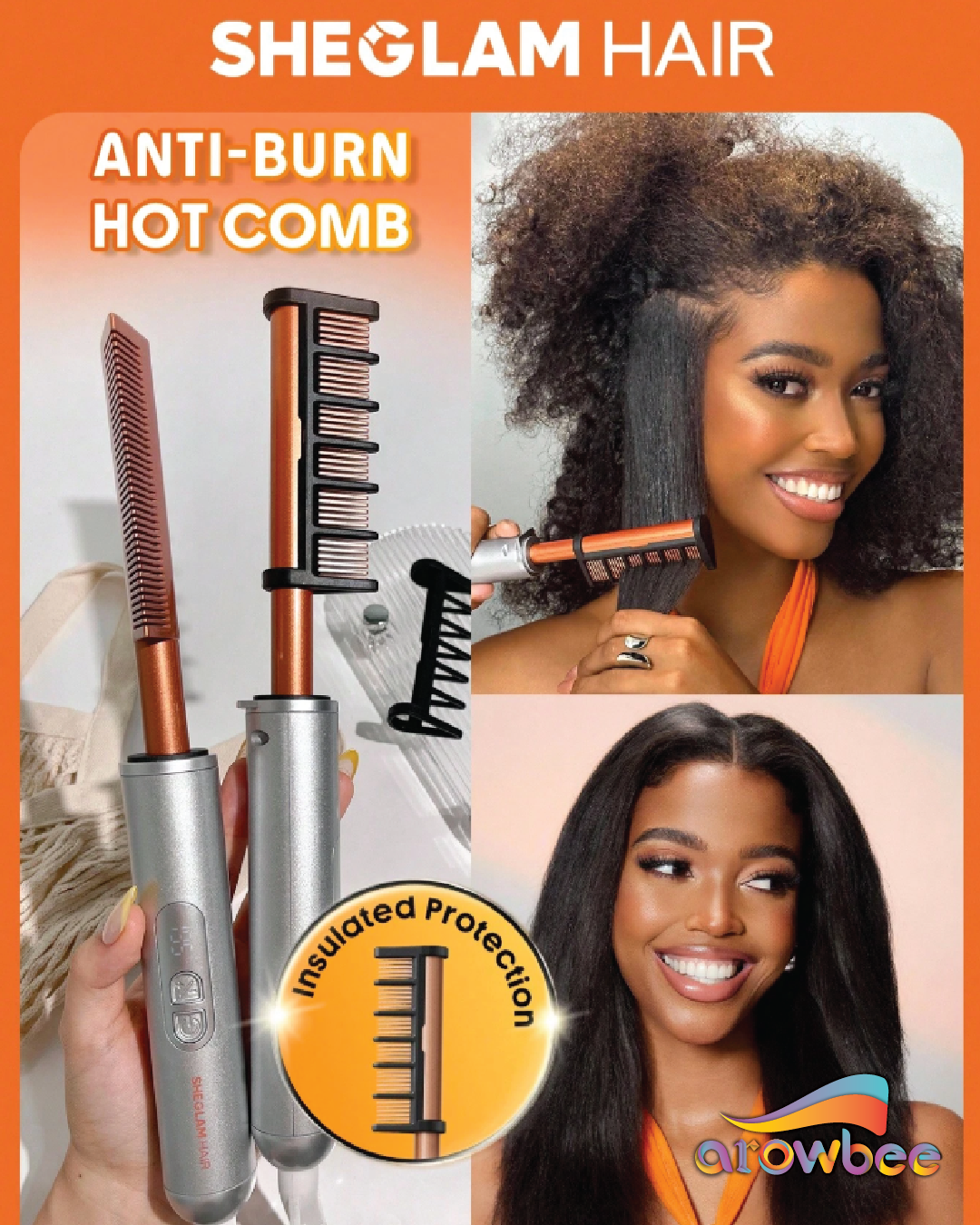 SHEGLAM HAIR Anti-Burn Hot Comb - Main Image
