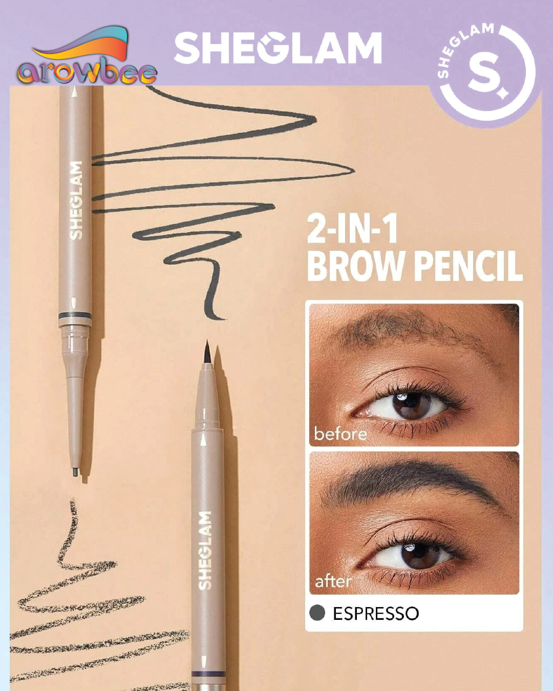SHEGLAM Brows On Demand 2-In-1 Brow Pencil