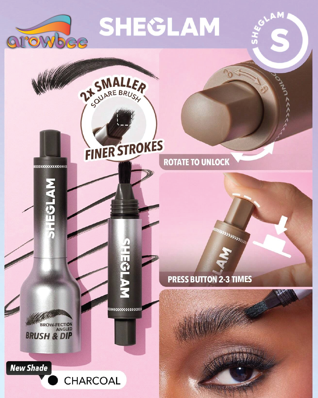 SHEGLAM Brow-Fection Angled Brush & Dip