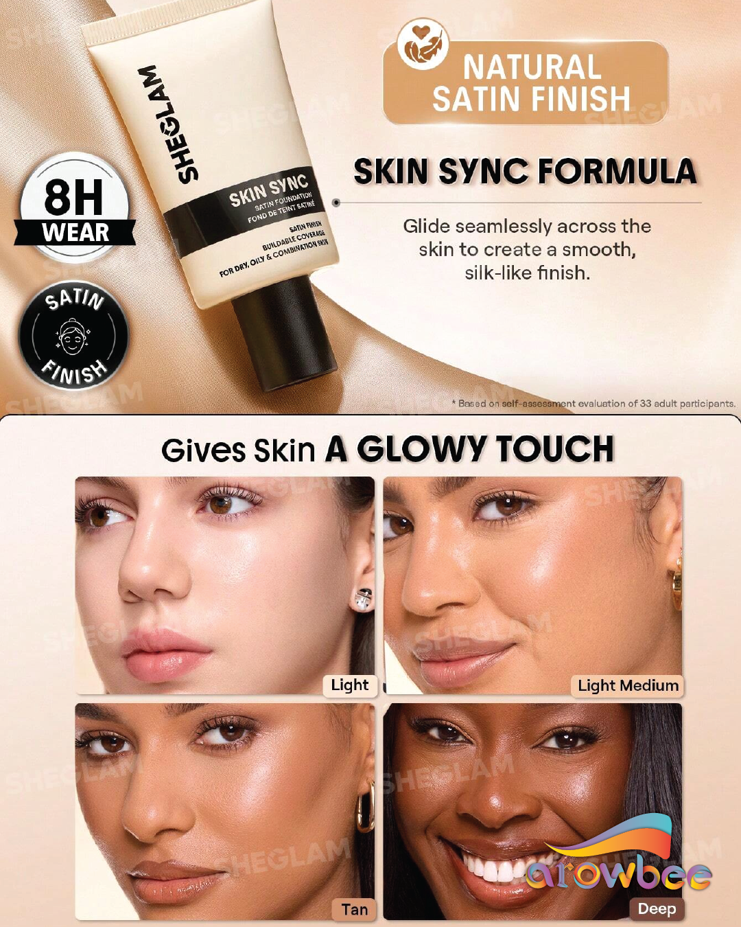 SHEGLAM Skin Sync Satin Foundation