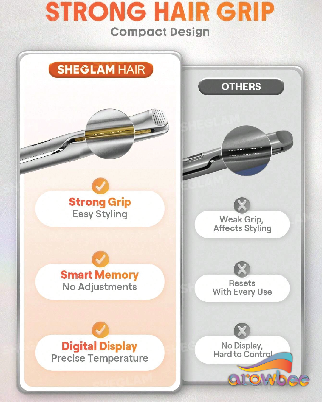 SHEGLAM HAIR Sleek Chic Twist Kiss Flat Iron