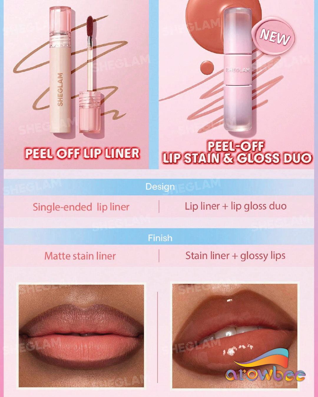 SHEGLAM Line To Shine Peel-Off Lip Stain & Gloss Duo
