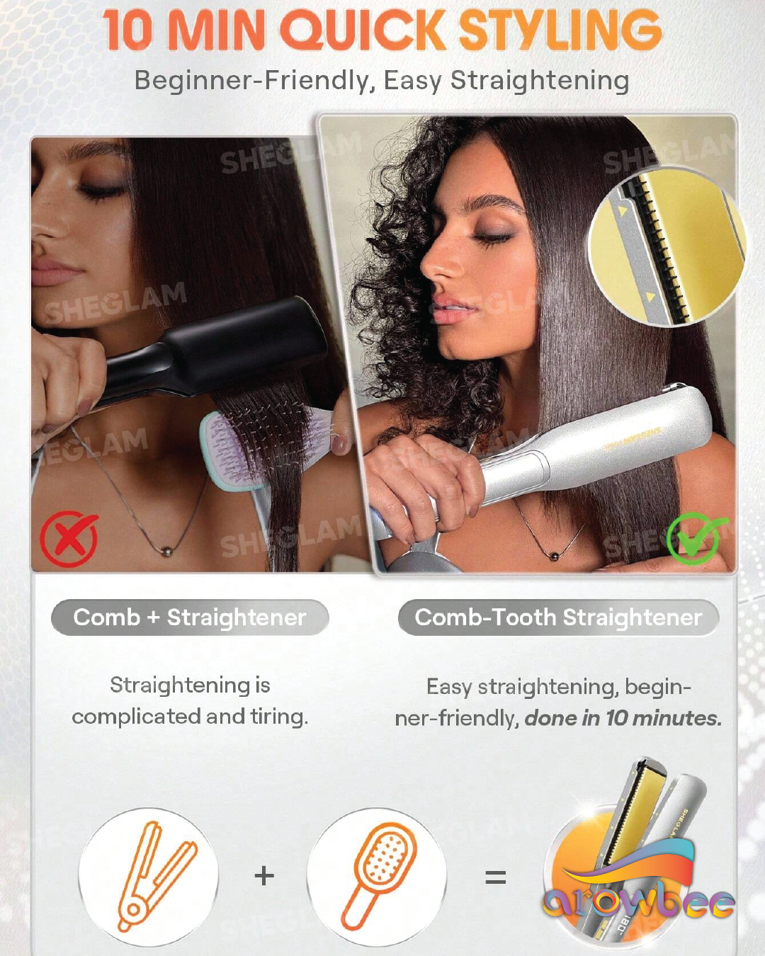 SHEGLAM HAIR Sleek Chic Wide Glide Straightener