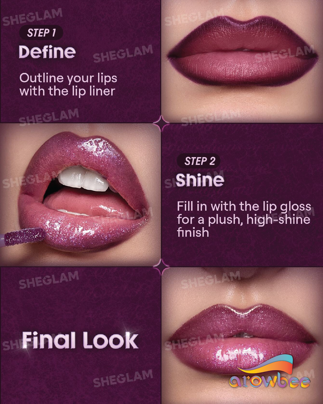 SHEGLAM Dark Romantasy Lip Liner + Lip Gloss Kit