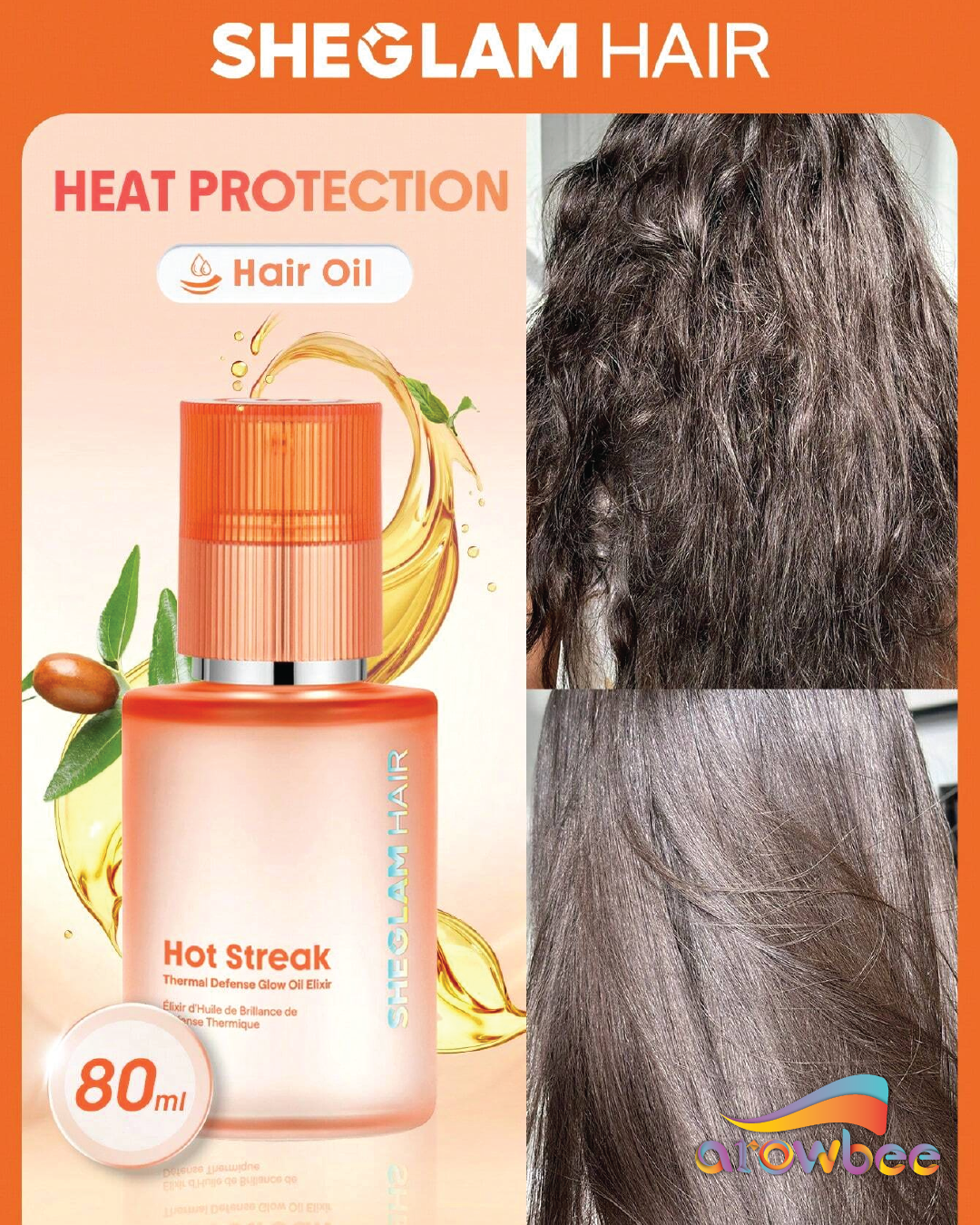 SHEGLAM HAIR Hot Streak Thermal Defense Glow Oil Elixir