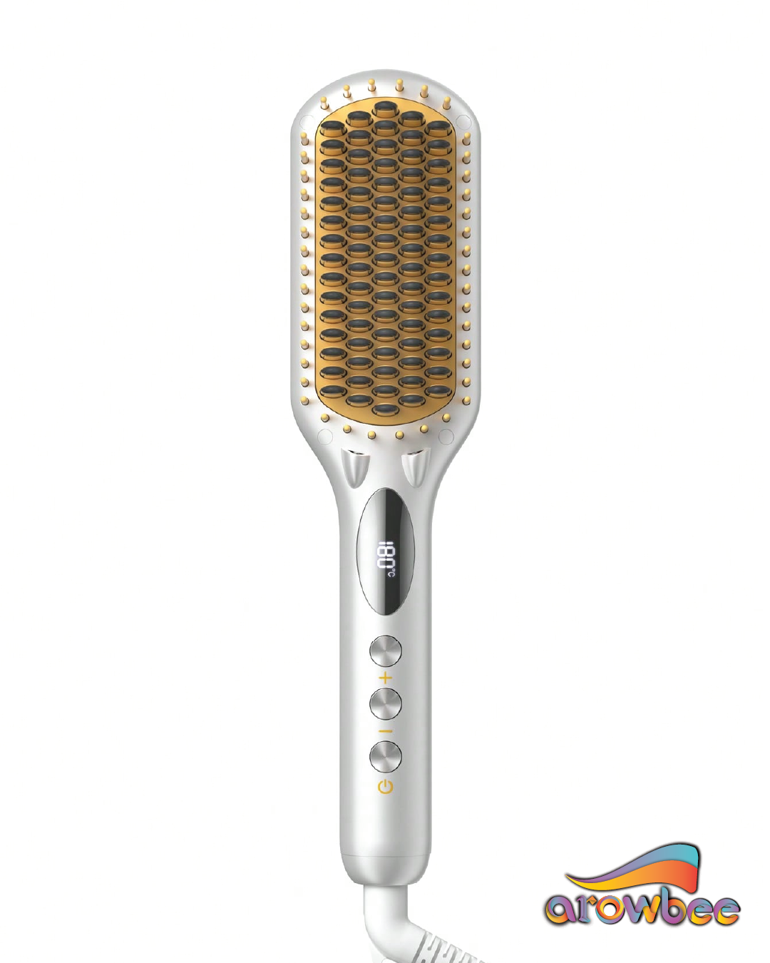 SHEGLAM HAIR Silver Yellow Sleek Chic Triple Grip Straightening Brush