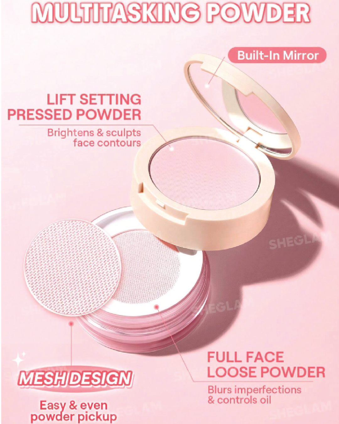SHEGLAM Insta-Ready Ultra-Fine Blur & Lift Setting Powder Duo