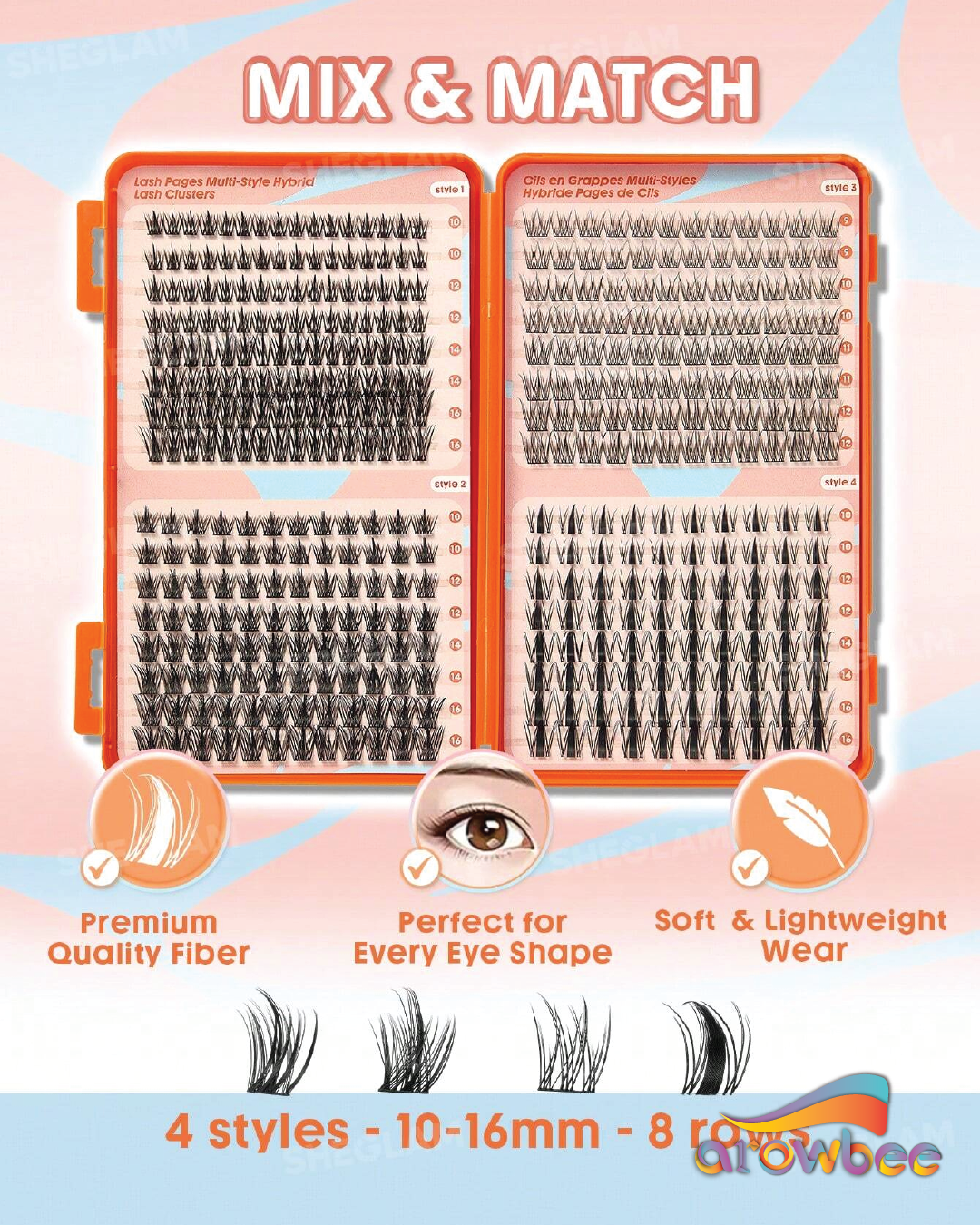 SHEGLAM Lash Pages Multi‑Style Hybrid Lash Clusters