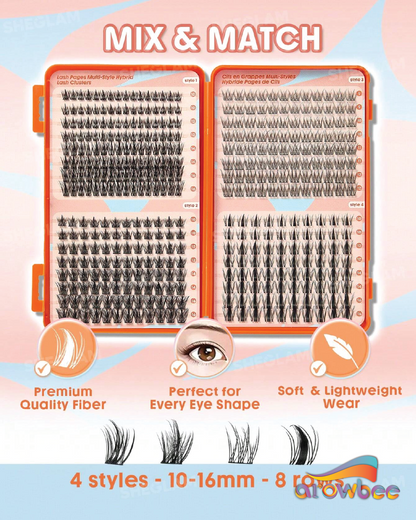 SHEGLAM Lash Pages Multi‑Style Hybrid Lash Clusters