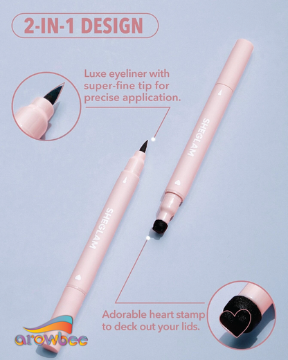 SHEGLAM Heart Eyes 2-In-1 Stamp Eyeliner  (Waterproof)