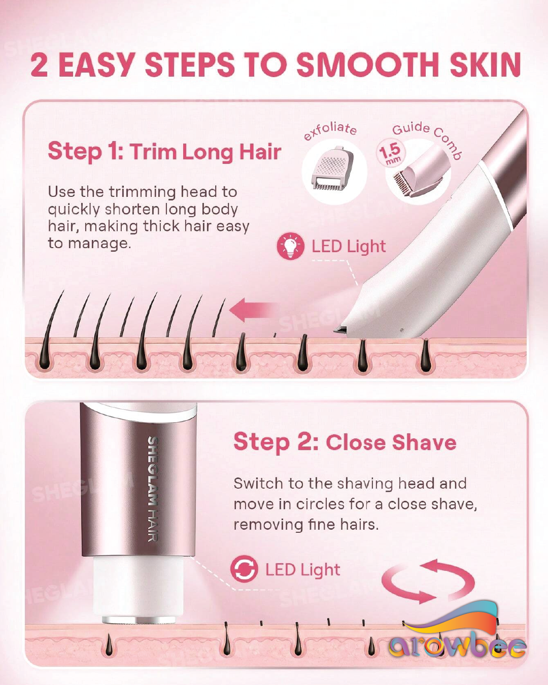 SHEGLAM HAIR Smooth Moves Dual-Head Electric Bikini Trimmer