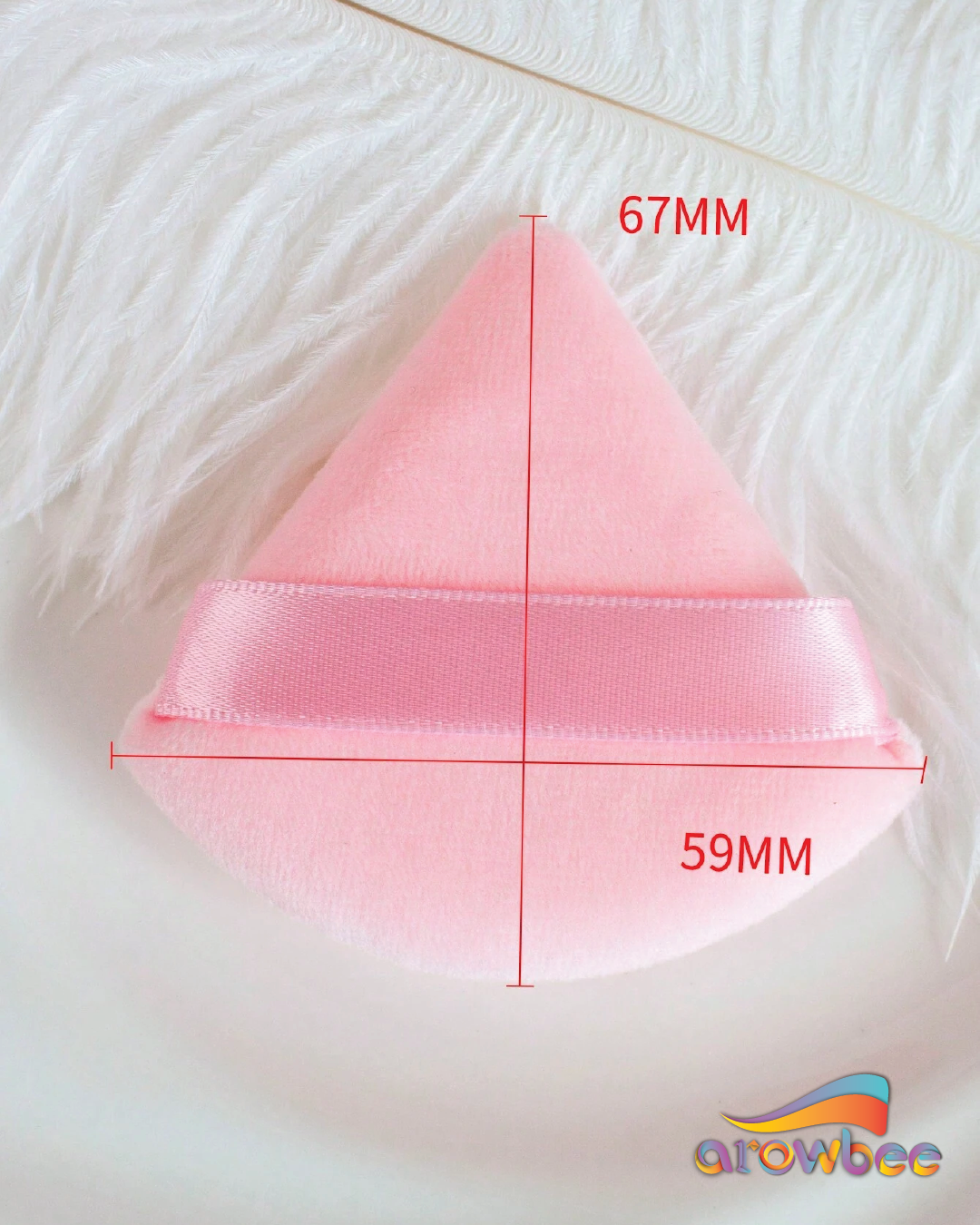 1 piece Triangle Pink Velvet Powder Puff – Arowbee