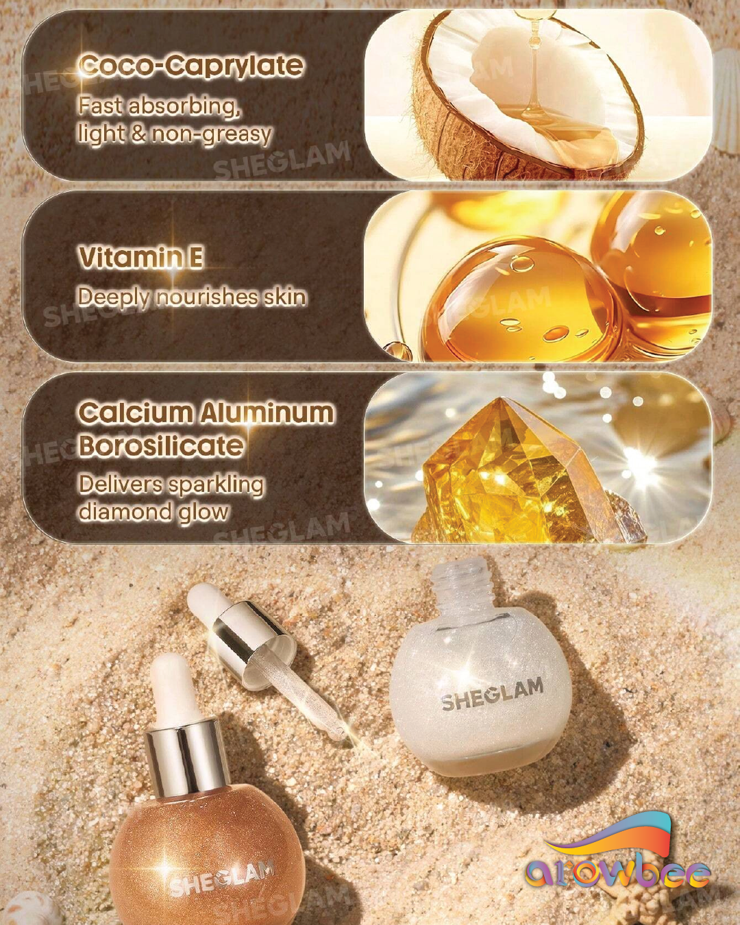 SHEGLAM Sunlit Silk Highlighting Body Oil