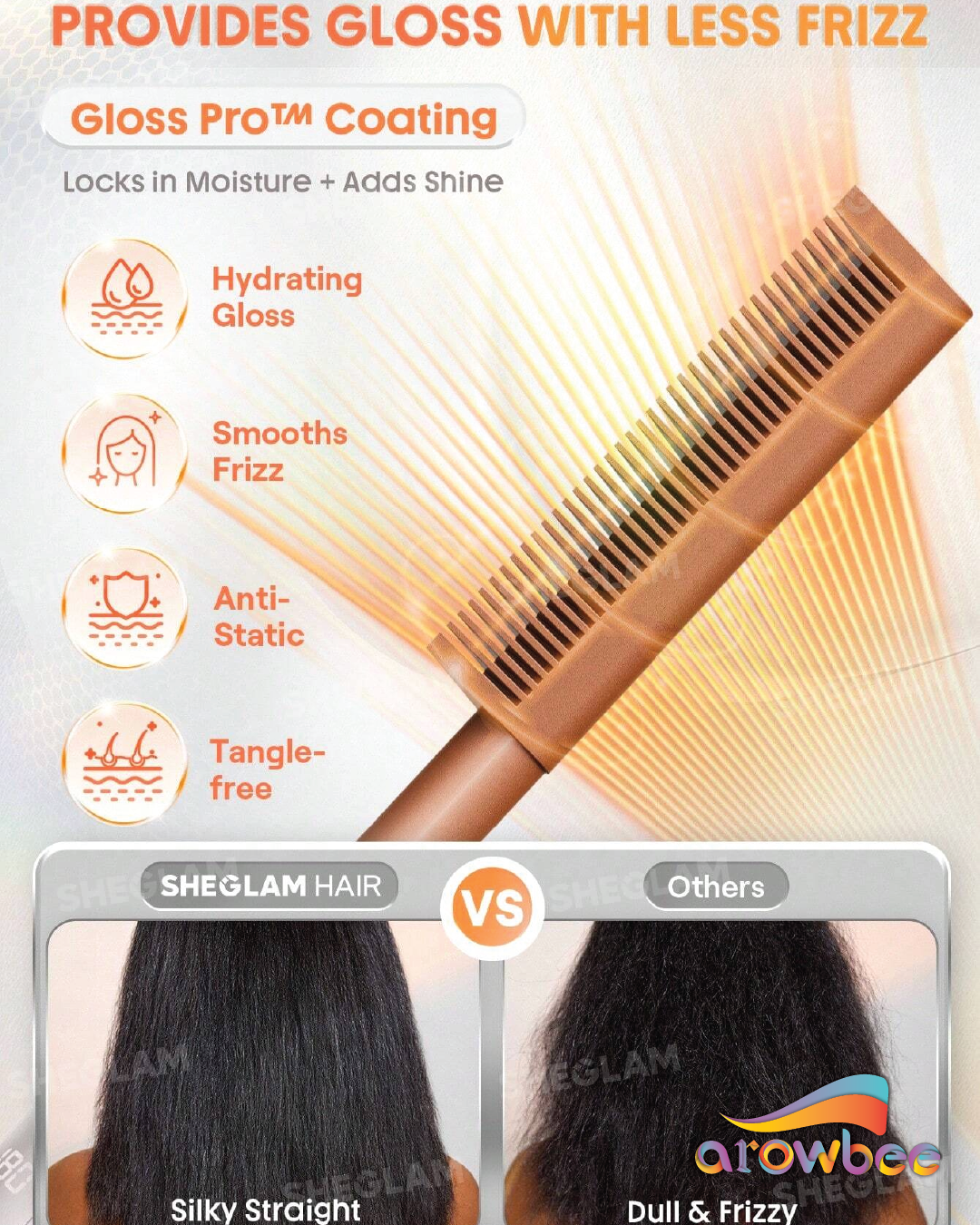 SHEGLAM HAIR Anti-Burn Hot Comb