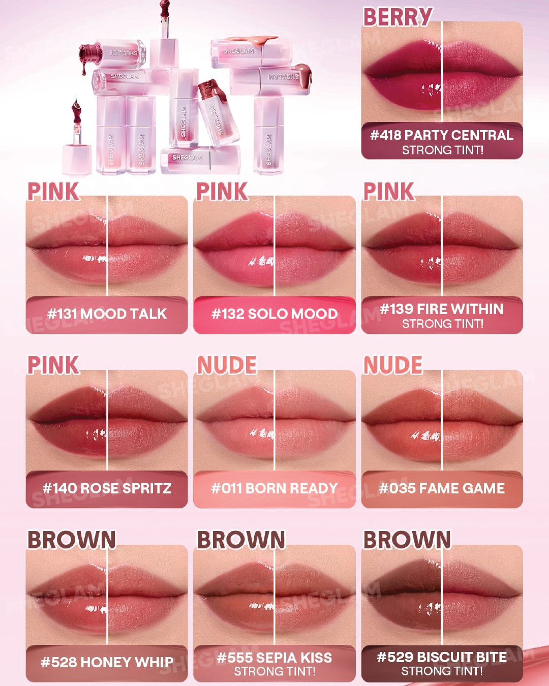 SHEGLAM Glazed & Locked Glossy Lip Tint