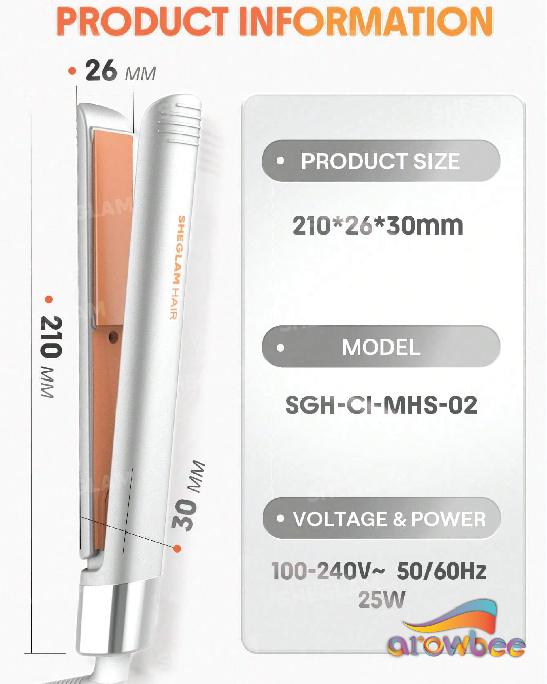 SHEGLAM HAIR Travel Buddy Mini Hair Straightener Pro