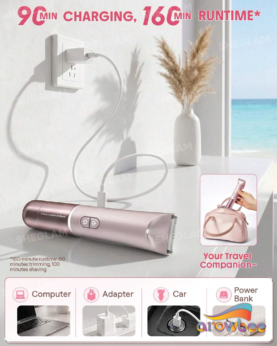 SHEGLAM HAIR Smooth Moves Dual-Head Electric Bikini Trimmer