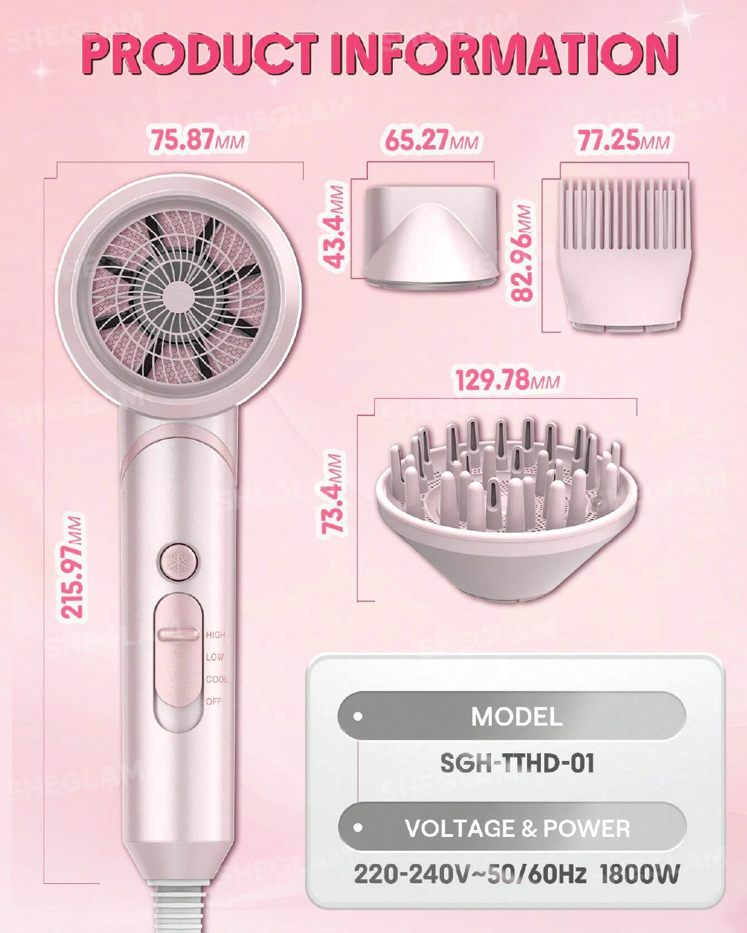 SHEGLAM HAIR Blowout Bliss Triple Threat Hair Dryer