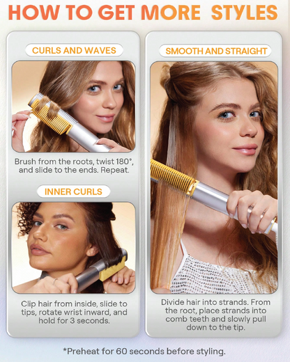 SHEGLAM HAIR Sleek Chic 3D Thermal Straightening Brush