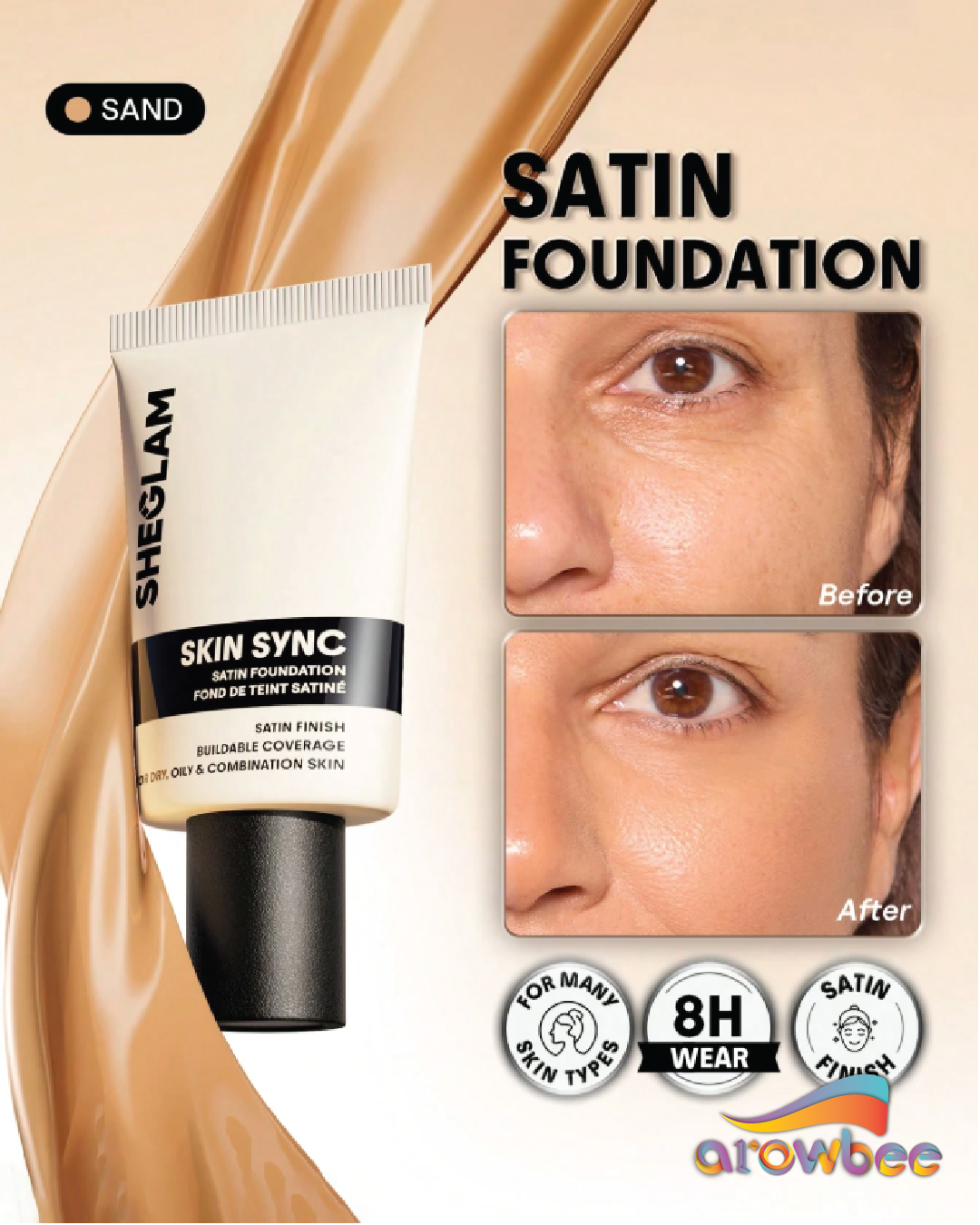SHEGLAM Skin Sync Satin Foundation