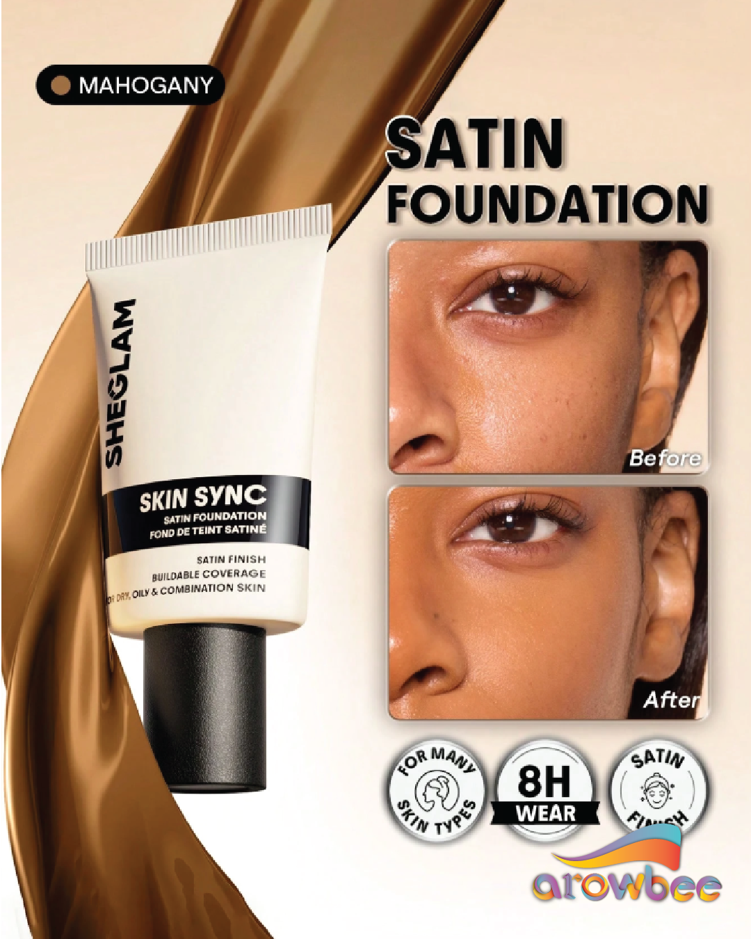 SHEGLAM Skin Sync Satin Foundation