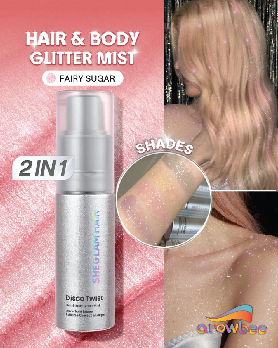Sheglam Disco Twist Hair & Body Glitter Mist