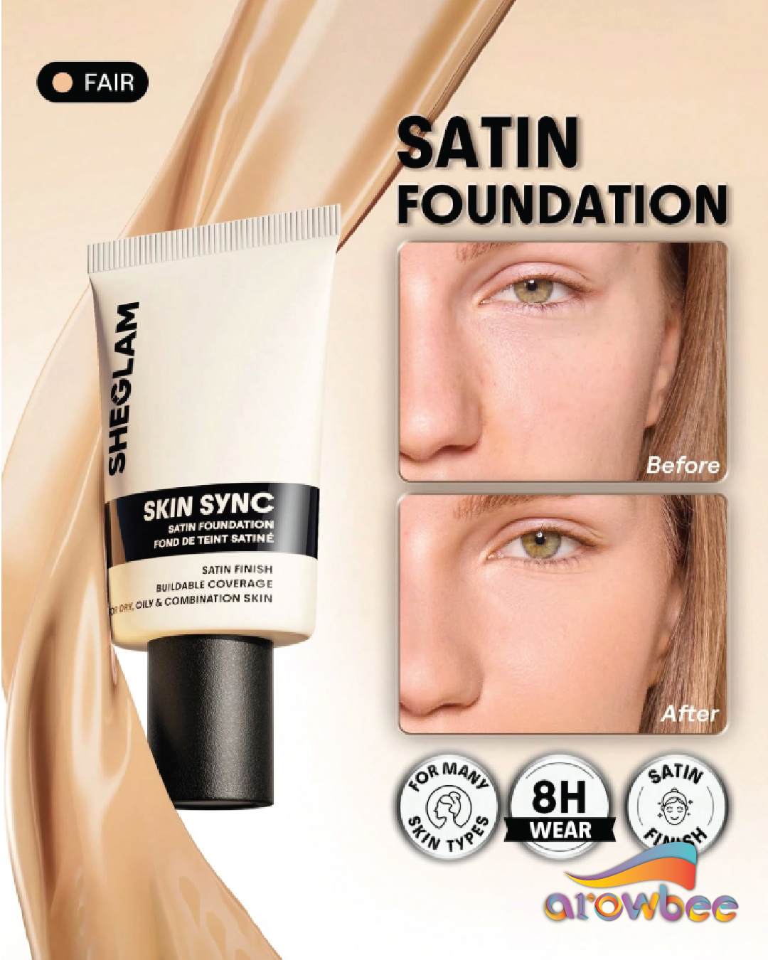 SHEGLAM Skin Sync Satin Foundation
