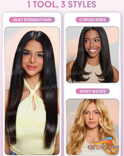 SHEGLAM HAIR Hydra Shot Steam Iron Pro, Straightener & Curler