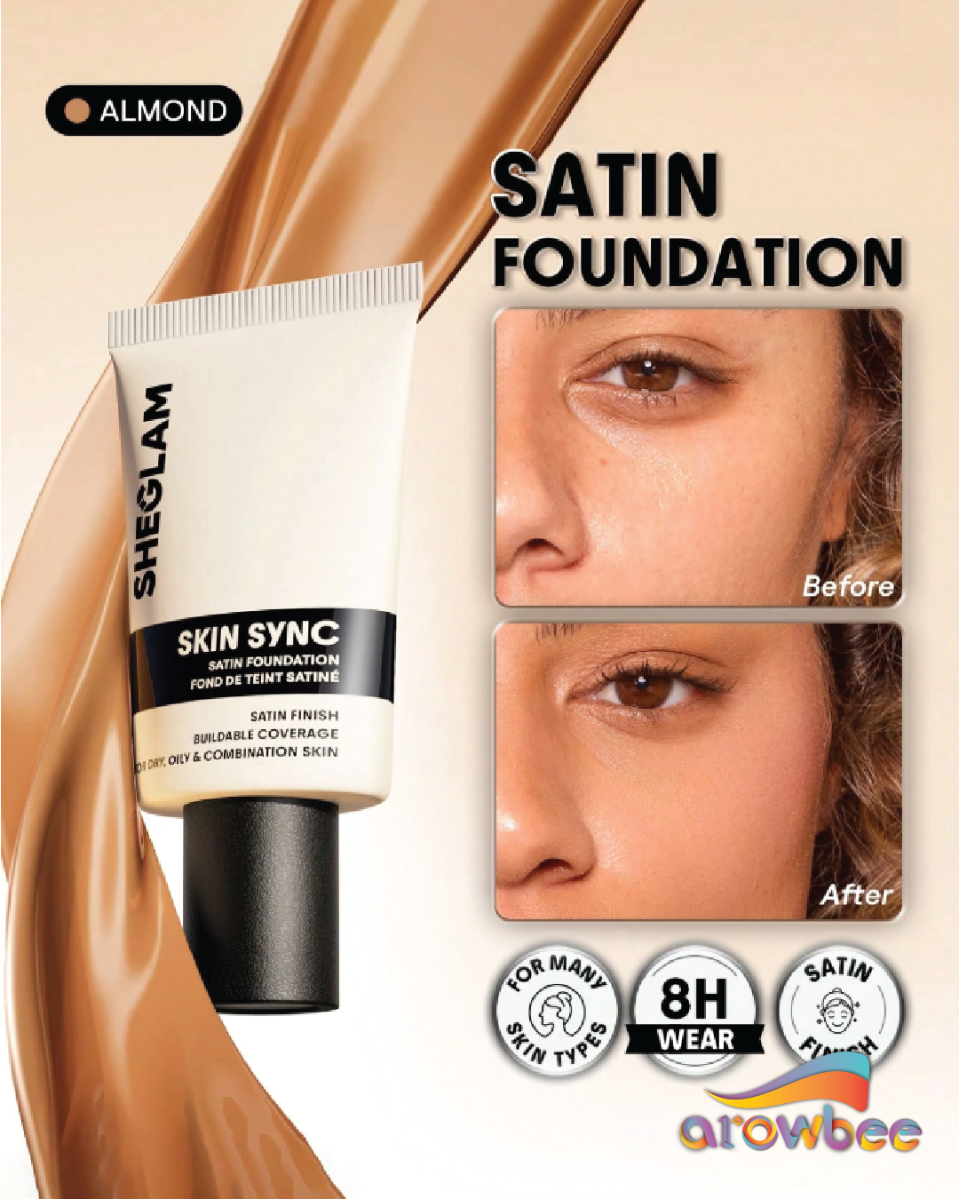 SHEGLAM Skin Sync Satin Foundation