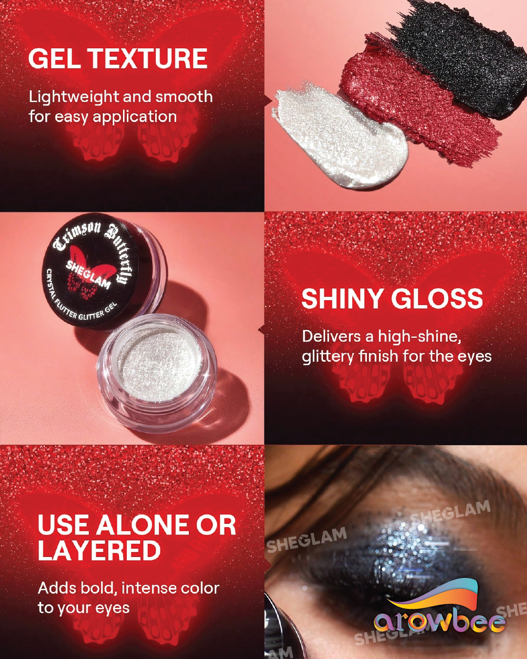 SHEGLAM Crystal Flutter Glitter Gel