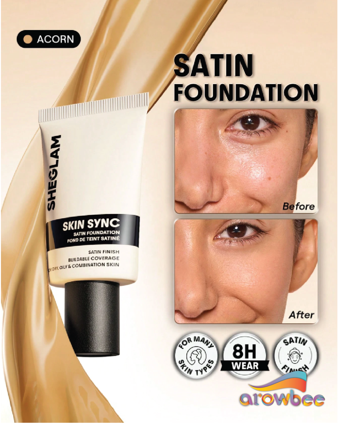 SHEGLAM Skin Sync Satin Foundation