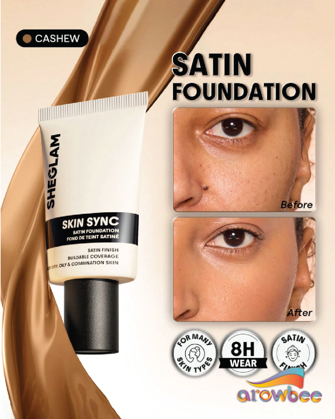 SHEGLAM Skin Sync Satin Foundation