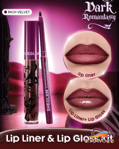 SHEGLAM Dark Romantasy Lip Liner + Lip Gloss Kit