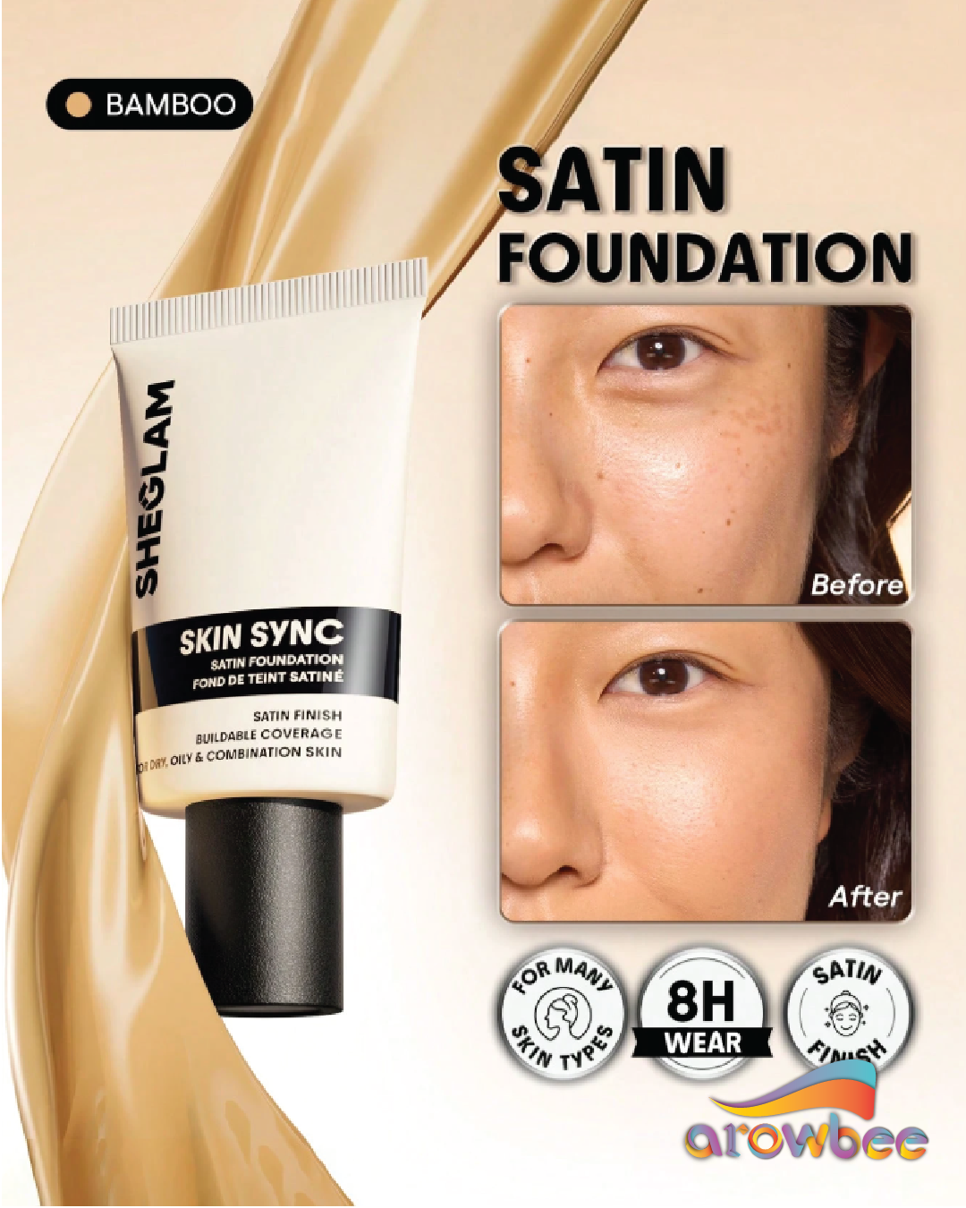 SHEGLAM Skin Sync Satin Foundation
