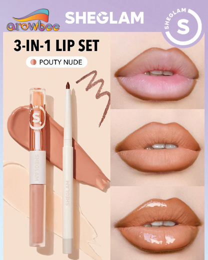 SHEGLAM Soft 90'S Glam Lip Liner And Lip Duo Set