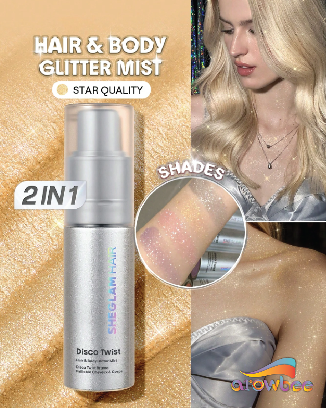 Sheglam Disco Twist Hair & Body Glitter Mist