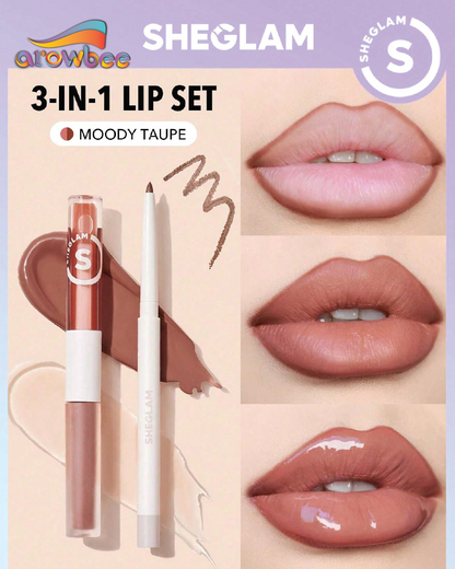 SHEGLAM Soft 90'S Glam Lip Liner And Lip Duo Set