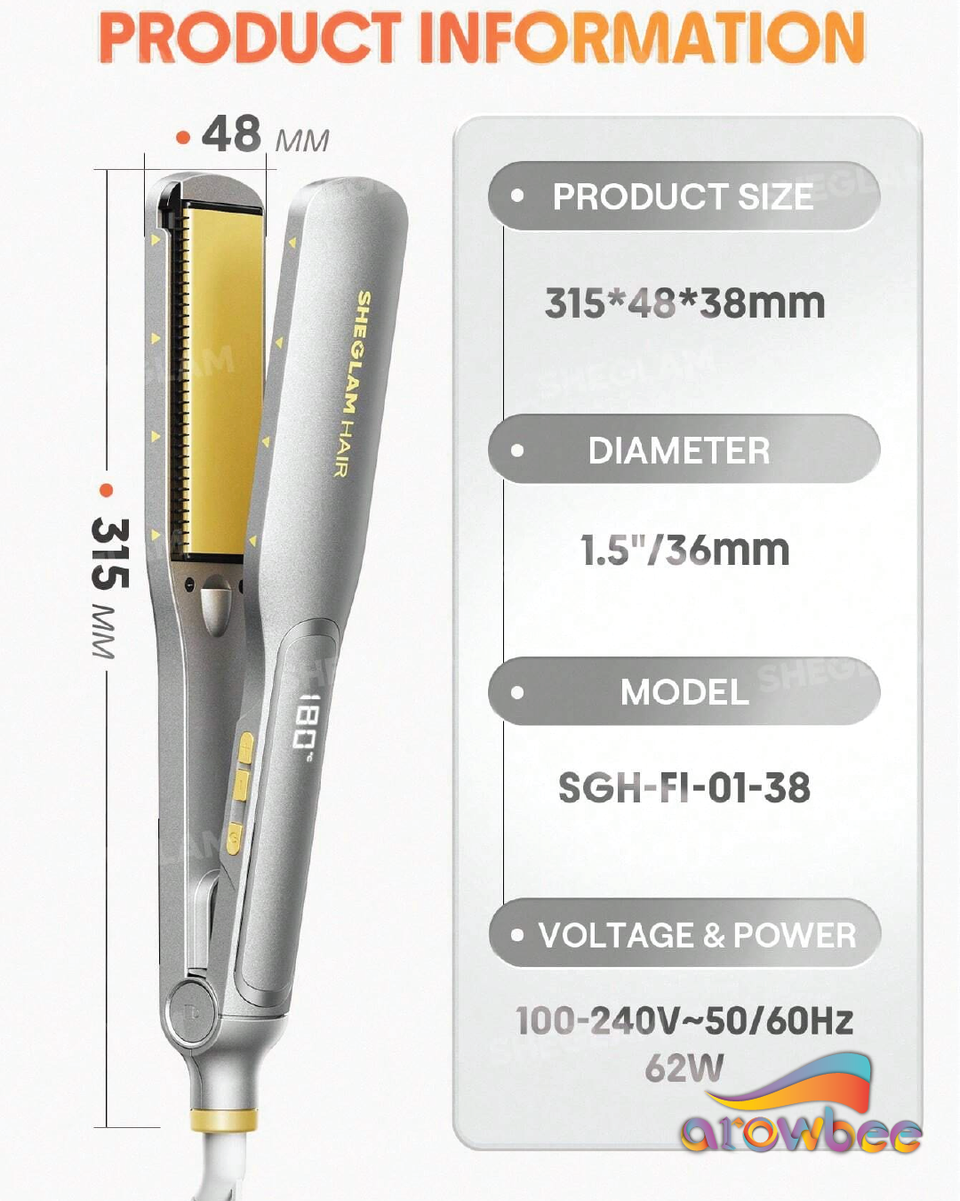 SHEGLAM HAIR Sleek Chic Wide Glide Straightener