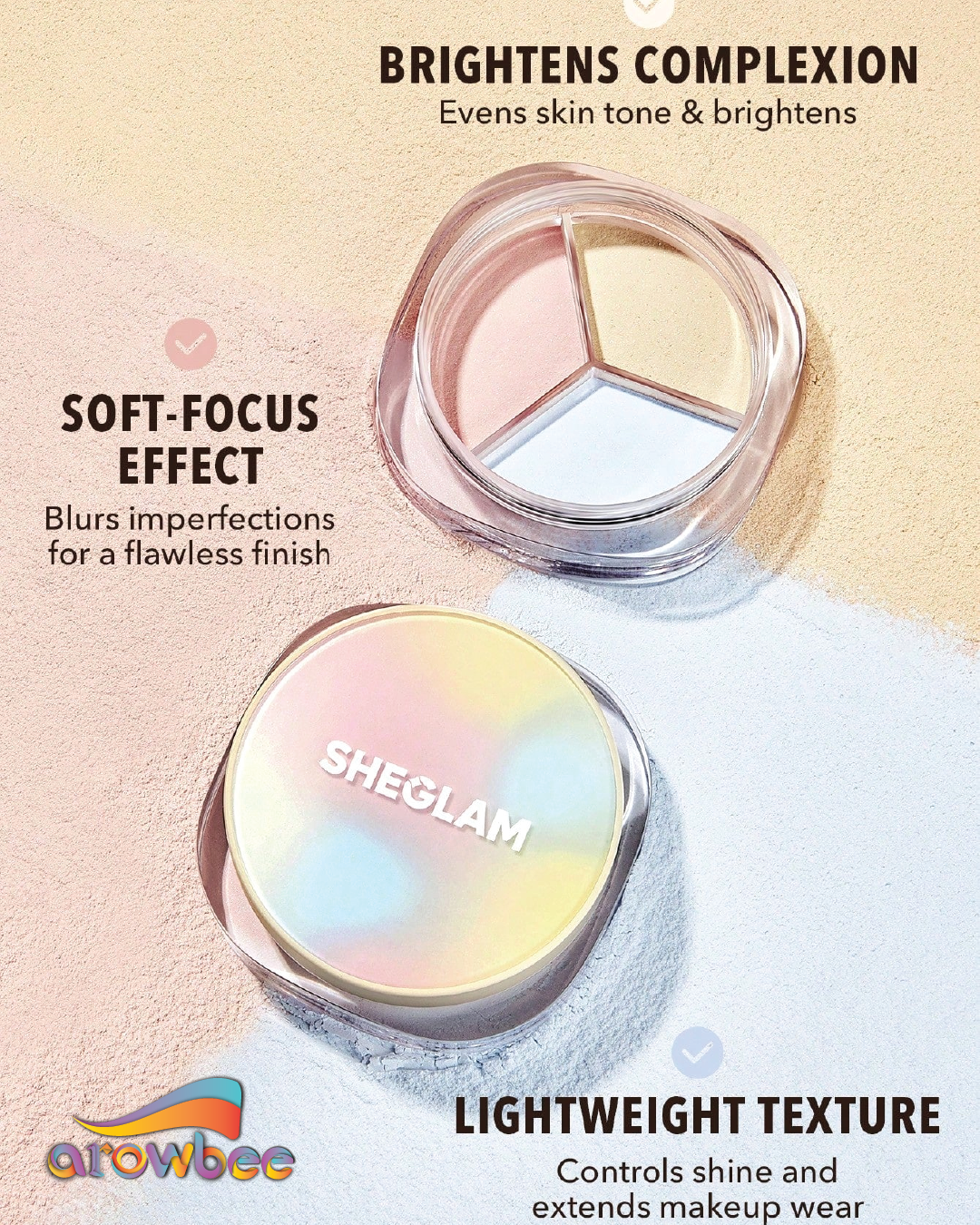 SHEGLAM Radiance Ring 3-In-1 Correcting Setting Powder