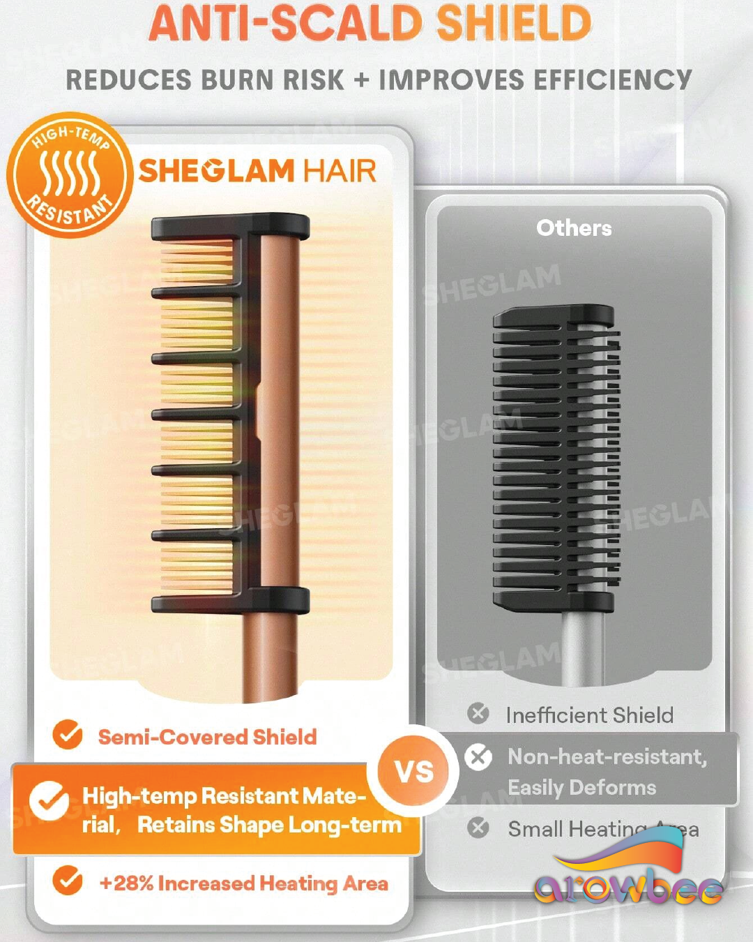 SHEGLAM HAIR Anti-Burn Hot Comb