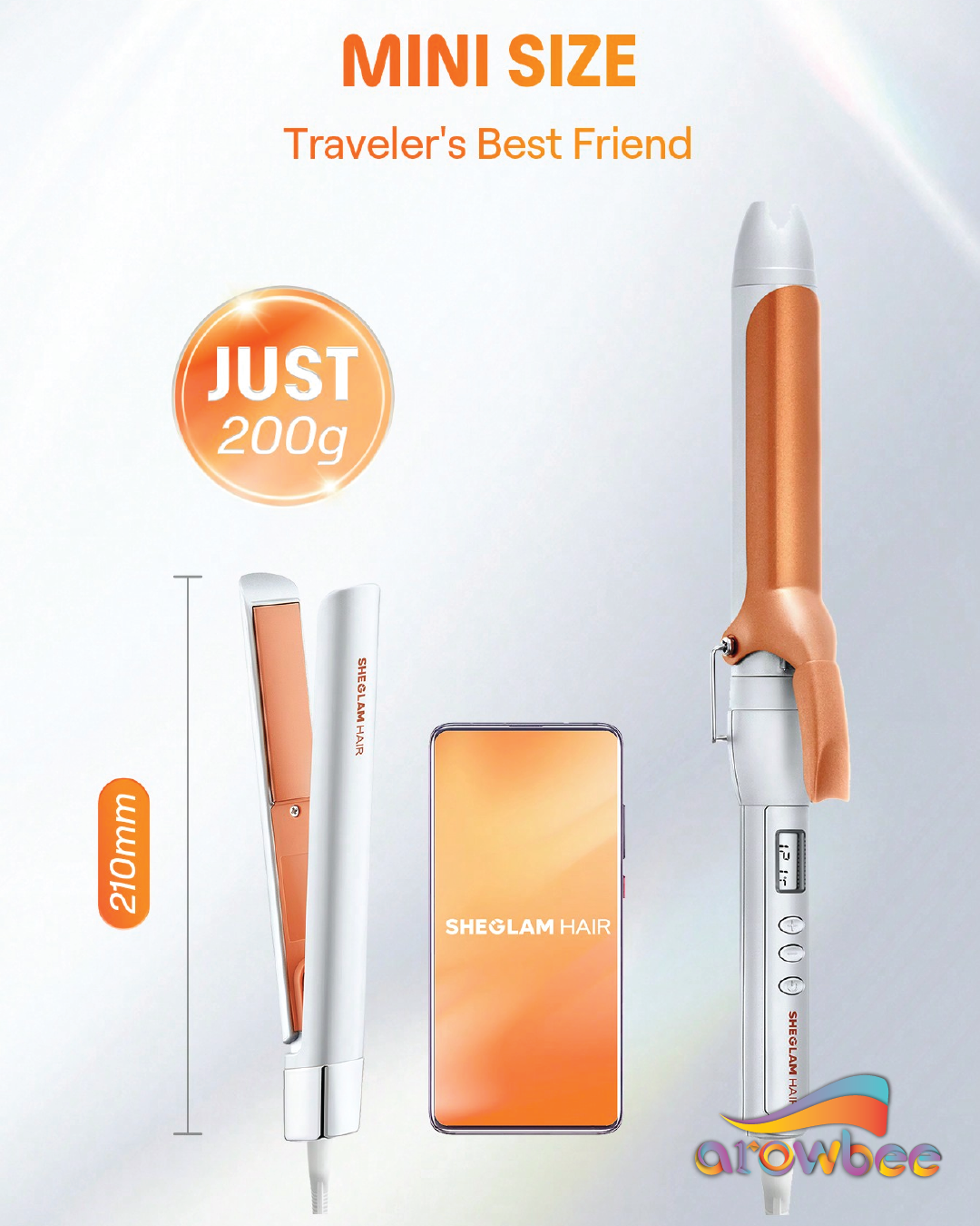 SHEGLAM HAIR Travel Buddy Mini Hair Straightener